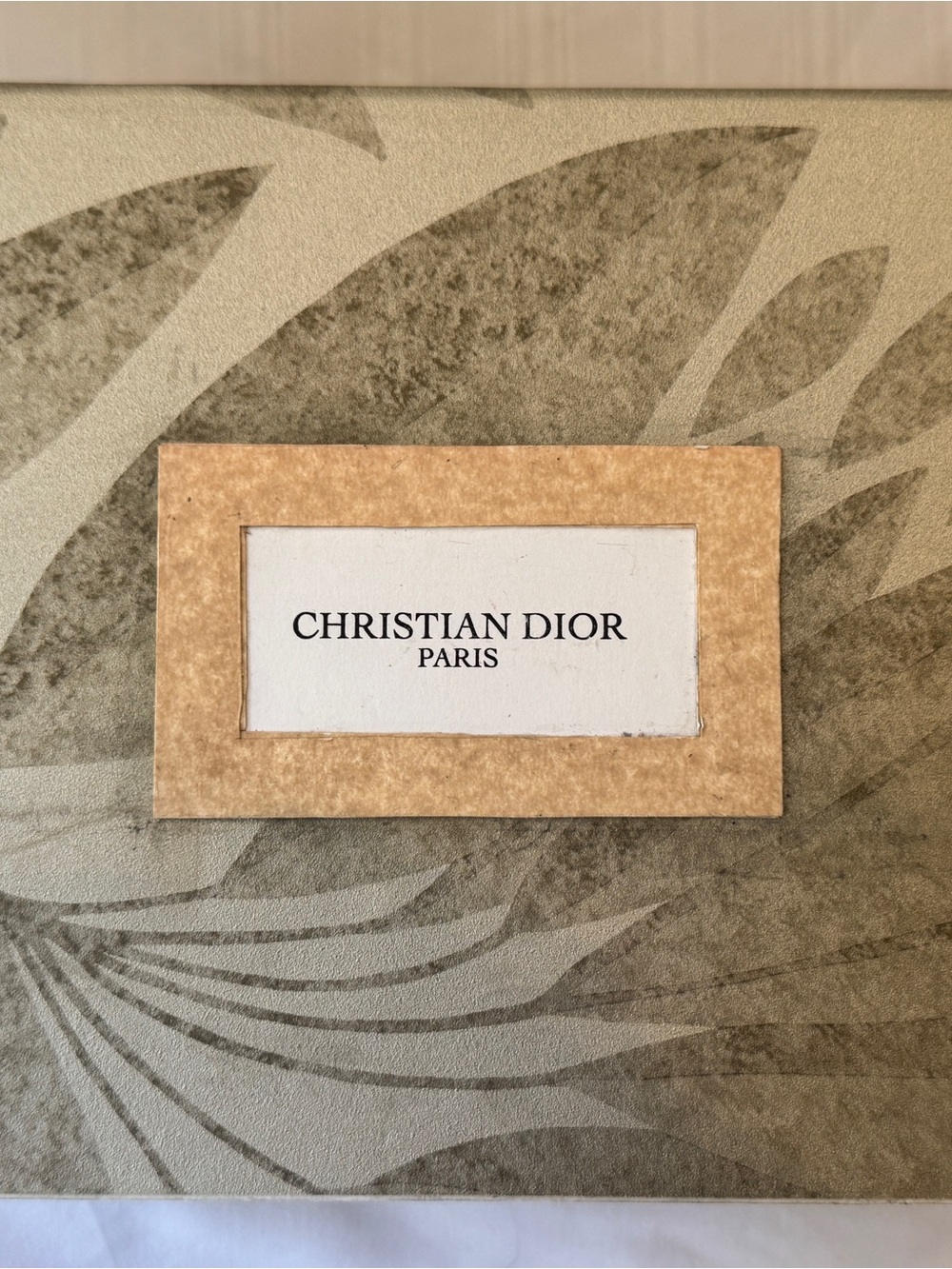 Christian Dior Iridescent Gift Box w Bronze Leaf Detail 8.5x7x4” Deep